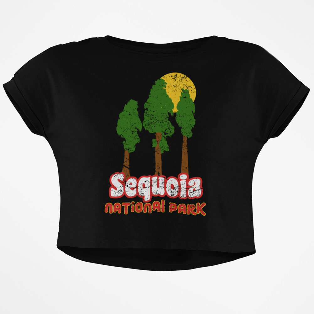 National Park Retro 70s Landscape Sequoia Junior Boxy Crop Top T Shirt - Bild 3 von 3